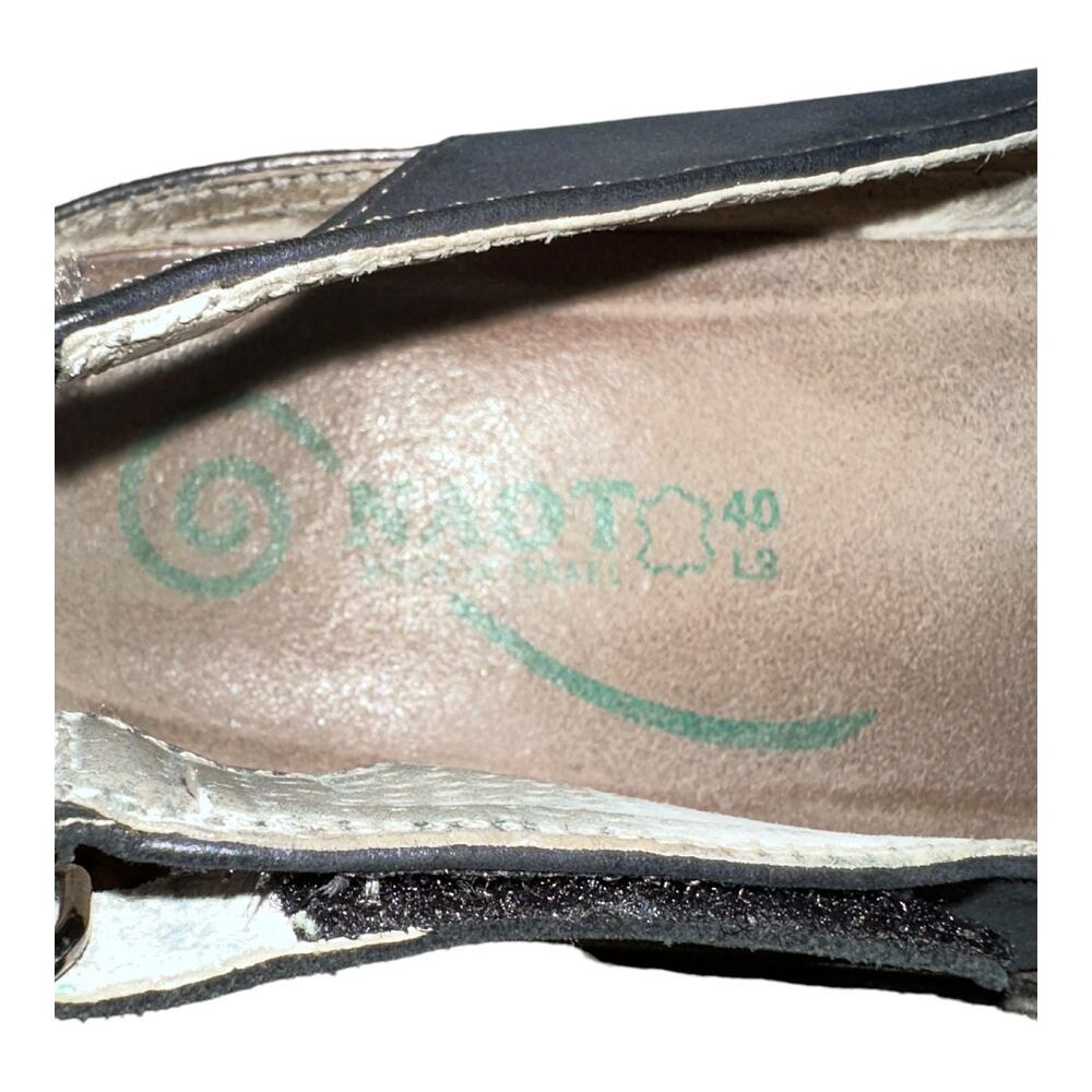 NAOT Rongo mary jane slingback sandals blue brown closed toe comfort shoe SZ 40 - Picture 8 of 9